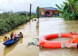 Mưa lớn gây ngập sâu ở Bảo Lộc, 16 người mắc kẹt giữa biển nước