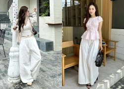 Thần thái ngút ngàn cùng quần palazzo ống rộng
