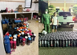 Bắt giữ ô tô chở 200 bình khí cười không rõ nguồn gốc ở Quảng Ninh