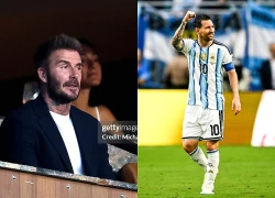 Chủ tịch David Beckham diện vest phong độ cùng vợ Victoria chiếm trọn “spotlight” khán đài khi đi xem trận đấu của Messi