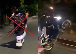 Nhóm thanh niên bốc đầu xe máy, quay clip đăng TikTok câu view