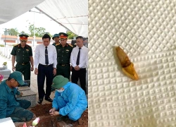 Phát hiện chiếc răng nanh bọc vàng trong mộ liệt sĩ ở Ninh Bình