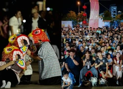 Rộn ràng nhịp trống lân bên sông Hàn