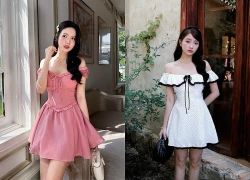 Đầm trễ vai dáng xòe khuấy động đường phố ngày hè