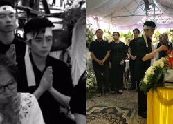 Gil Lê túc trực trong tang lễ ông ngoại, Xoài Non và gia đình đến viếng