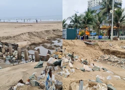 Xuất hiện dòng nước thải đen ngòm chảy xuống biển Sầm Sơn