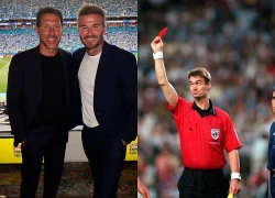 Beckham khoác vai Simeone: 28 năm sau tấm thẻ đỏ đen tối nhất đời, anh gọi đó là "một người bạn cũ"