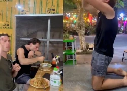 Khách Tây chắp tay cảm ơn chủ quán Việt sau bữa ăn, hôm sau mang đến bất ngờ cho chủ quán