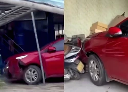 Xác minh video người đàn ông lái ô tô đâm nhiều xe máy
