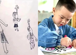 Bé trai 6 tuổi vẽ tranh gia đình, giáo viên tá hỏa gọi khẩn cho phụ huynh, mẹ đến xem thì cười ngất ở văn phòng