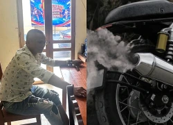 Khởi tố người đàn ông vê ga xoay tròn bánh xe máy giữa đường để tạo khói