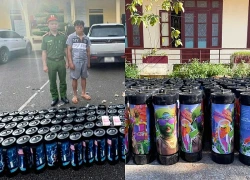 Truy đuổi ô tô chở 100 bình nghi khí cười ở Quảng Ninh