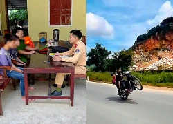 Hai thiếu niên bị xử lý sau màn "bốc đầu" xe máy