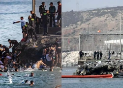 Tây Ban Nha dựng hàng rào nổi để ngăn người di cư vượt biển vào Ceuta