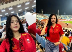 Vợ Thành Chung vừa sinh em bé đã khoe dáng nuột nà trên sân Mỹ Đình, visual của mẹ 2 con mới chiếm "spotlight"