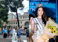 Người nước ngoài xếp hàng chụp ảnh với cô gái Việt SN 2002 cao 1m76 đứng trước Bưu điện TP.HCM