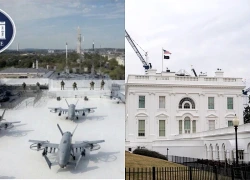 Ông Trump đăng ảnh mô phỏng "căn cứ UAV" trên nóc phòng khiêu vũ Nhà Trắng