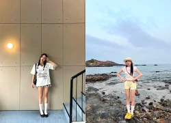 Chỉ một đôi tất cao cổ, trang phục dạo phố rạng rỡ ngay lập tức