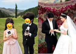 Đám cưới hot nhất showbiz hôm nay: Cặp "tiên đồng - ngọc nữ" hôn nhau nồng cháy, đánh úp công khai 2 con siêu dễ thương