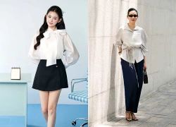 Phong cách tối giản với áo sơ mi, quần ống rộng và chân váy chữ A