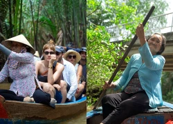 Hàng nghìn "nàng thơ" đổ về cù lao Thới Sơn đi xuồng ba lá