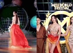 Lương Thùy Linh bất ngờ gặp sự cố té sõng soài trên sân khấu Miss World 2026