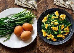 Trứng xào với lá này chưa đầy mấy phút là xong, vừa rẻ lại ngon bổ, hấp dẫn hơn cho hành lá