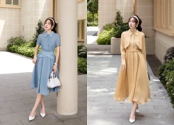 Váy sơ mi cổ đức 'tái sinh' vẻ ngoài thanh lịch, chuyên nghiệp