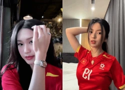Doãn Hải My, Chu Thanh Huyền xinh đẹp đọ sắc sẵn sàng cổ vũ ĐT Việt Nam đấu Malaysia, visual "mỗi người một vẻ mười phân vẹn mười"