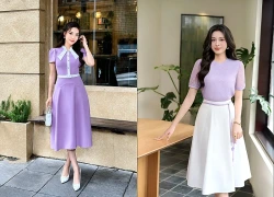 Hóa giải sắc tím 'khó nhằn' bằng bản phối trắng thanh lịch