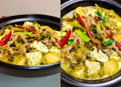 Món ăn này rất dễ nấu, có đủ rau, thịt và đậu, hương vị chua ngọt đậm đà, nghĩ thôi đã thấy thèm!