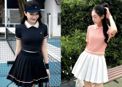 Ghi điểm năng động nhờ bộ đôi áo polo cùng chân váy tennis