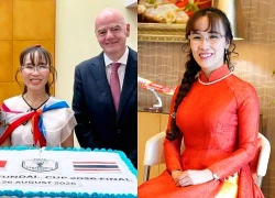 Khung hình quyền lực: Chủ tịch FIFA, tỷ phú Nguyễn Thị Phương Thảo và Chủ tịch Liên Đoàn bóng đá Việt Namcùng làm một việc