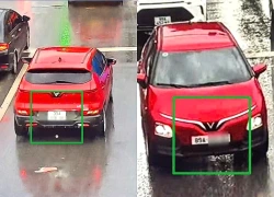 Ô tô gắn 2 biển số khác nhau chạy trên đường ở Hà Nội
