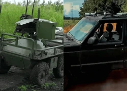 Ukraine lột xác dàn ô tô thành robot chiến trường gắn Starlink