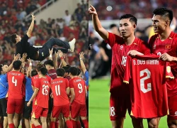 Xúc động cầu thủ VN tung HLV Kim Sang-sik, cầm áo Duy Mạnh mừng chức vô địch