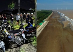 Hàng chục thanh thiếu niên tụ tập "quậy" bên bờ biển Ba Động