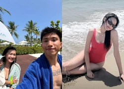 Doãn Hải My khoe dáng nuột nà, Văn Hậu lộ body cực phẩm trong chuyến du lịch với vợ con