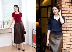 Vẻ ngoài kiêu kỳ với chân váy da