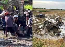 Bé trai 14 tuổi bị máy cày lật úp đè tử vong ở ruộng lúa