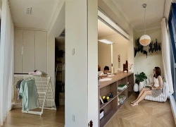 Nhà có 2 ban công tưởng phí diện tích, bà mẹ tháo một cánh cửa rồi kê bàn học: Phòng con rộng và sáng hẳn