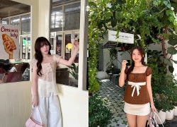 Vừa giấu bắp tay, vừa khoe khéo bờ vai thon với áo cổ vuông