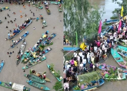 Tắm đồng, bơi xuồng, bắt vịt mùa nước nổi miền Tây