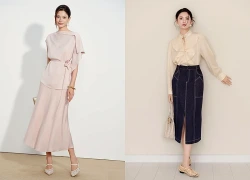 Phối áo và chân váy midi, diện đi làm đi tiệc đều sang xịn