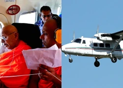 Máy bay quân sự Sri Lanka chở nhà sư rải nước thánh cầu mưa