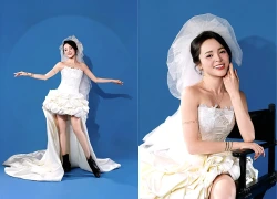 Kiện tướng Đặng Thu Hương - bạn nhảy của Phan Hiển bất ngờ diện váy cưới xinh đẹp rạng rỡ