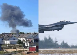 Tiêm kích F-16 lao xuống đất, bốc cháy dữ dội