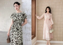 Những chiếc váy họa tiết hoa lá đẹp nhất mùa thu