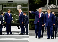 Ông Trump đưa ông Tập thăm bãi đáp trực thăng mới ở Nhà Trắng